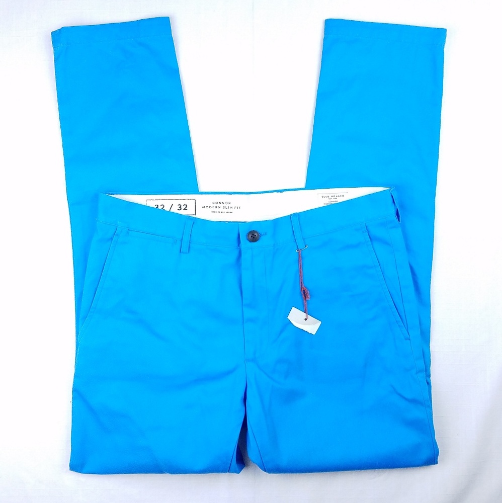 Club Monaco Connor modern slim fit blue chinos